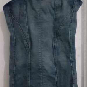 Garage | Dresses | Garage Blue Strapless Denim Dress | Poshmark
